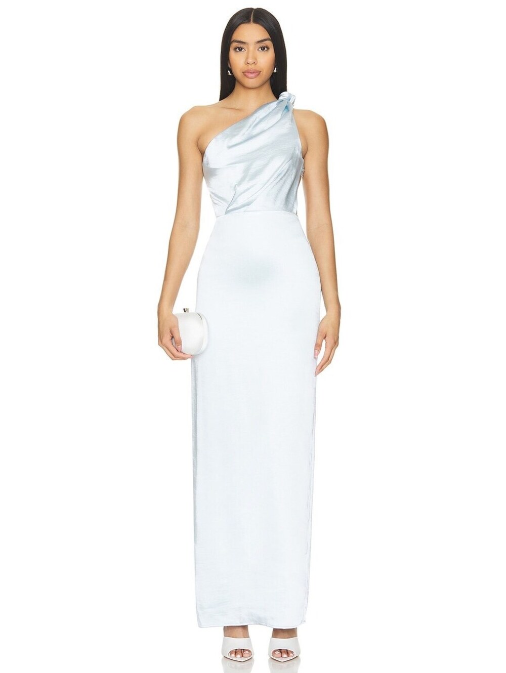 Lovers & Friends BELLA GOWN light blue one shoulder maxi
